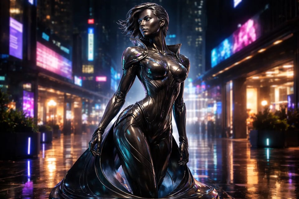 AI赛博朋克雕像