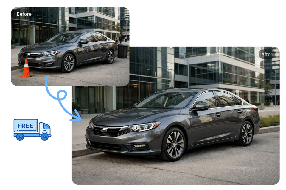 Remove Reflections and Distractions in Car Photo Editor Free Online