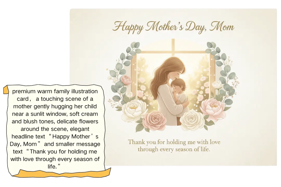 Convierte un mensaje lleno de amor en una tarjeta de Día de la Madre personalizada