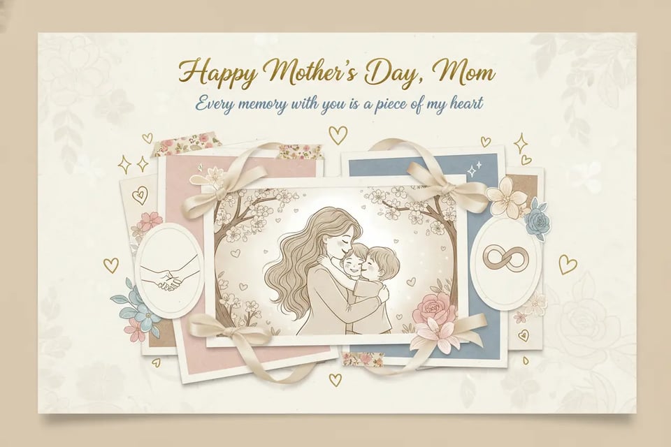 Tarjeta de Día de la Madre con estilo de scrapbook