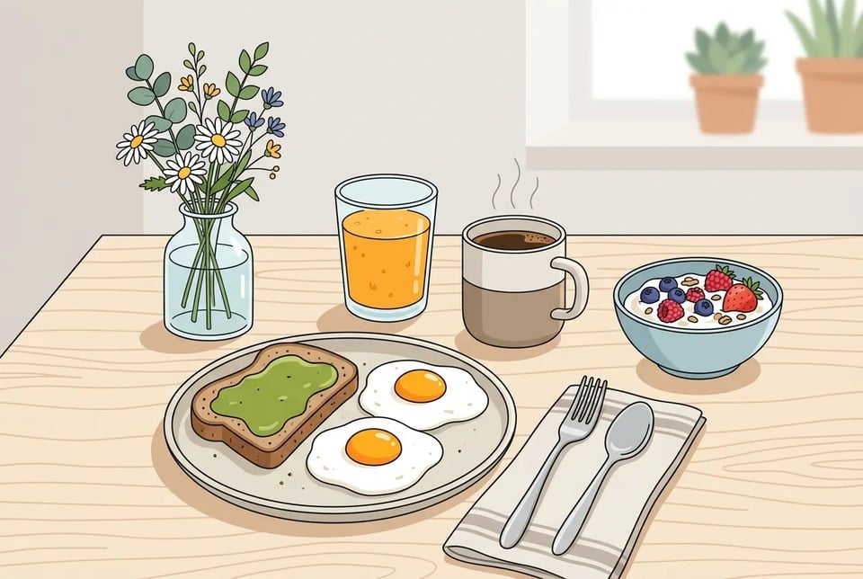 Healthy Breakfast Flat Illustration