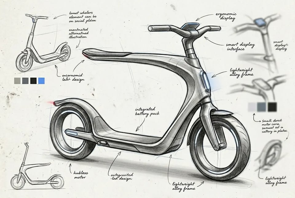 Arte conceptual inicial para ilustraciones de concepto