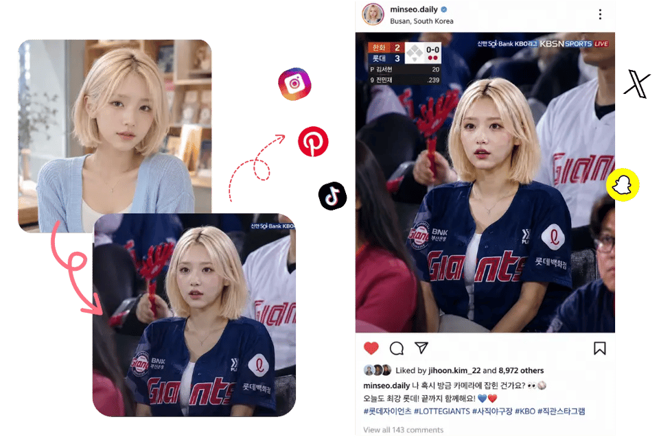 From Selfie to KBO Stadium Fan Photo for Social Feeds