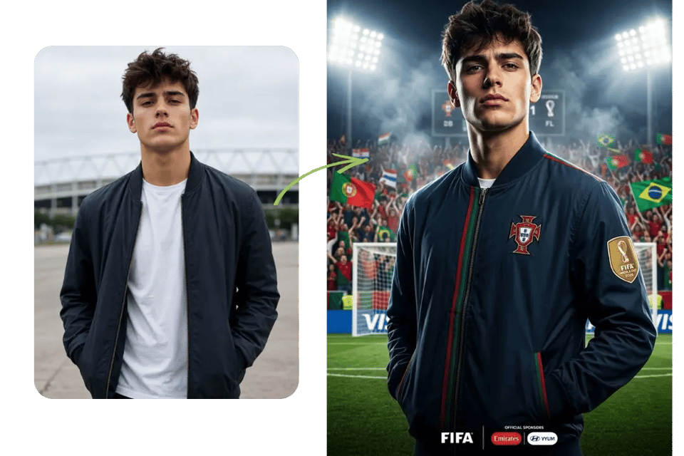 Cinematic Matchday Looks with AI FIFA World Cup Poster