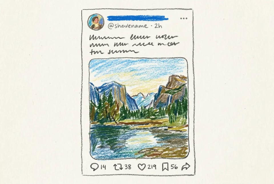 Social Media Screenshot to Crayon Drawing